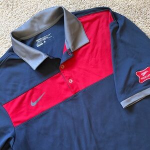Nike Golf Tour Performance Dri Fit Men's Navy and Red Polo Shirt